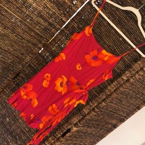 Berry Red Floral Luau Mini Dress